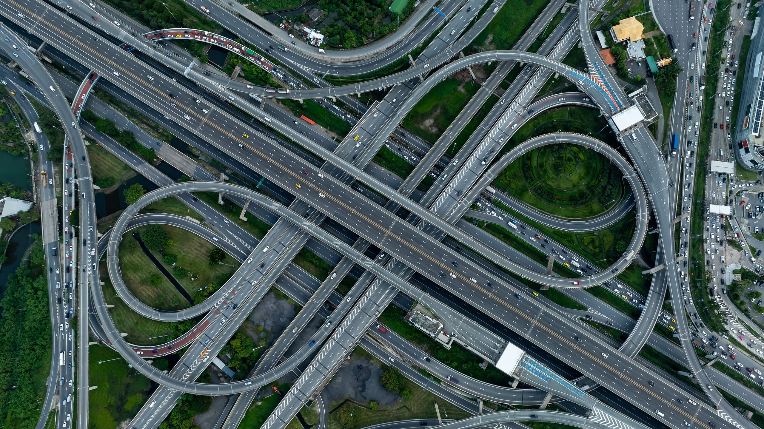 Autoroute vue d'en haut