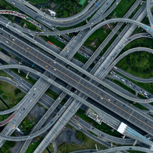 Autoroute vue d'en haut