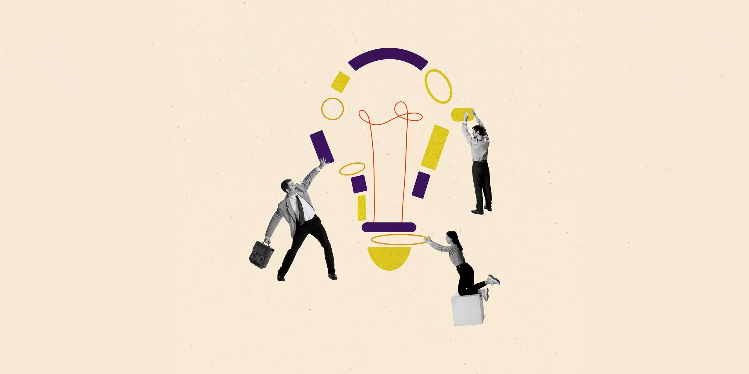 3 personnes construisant une ampoule