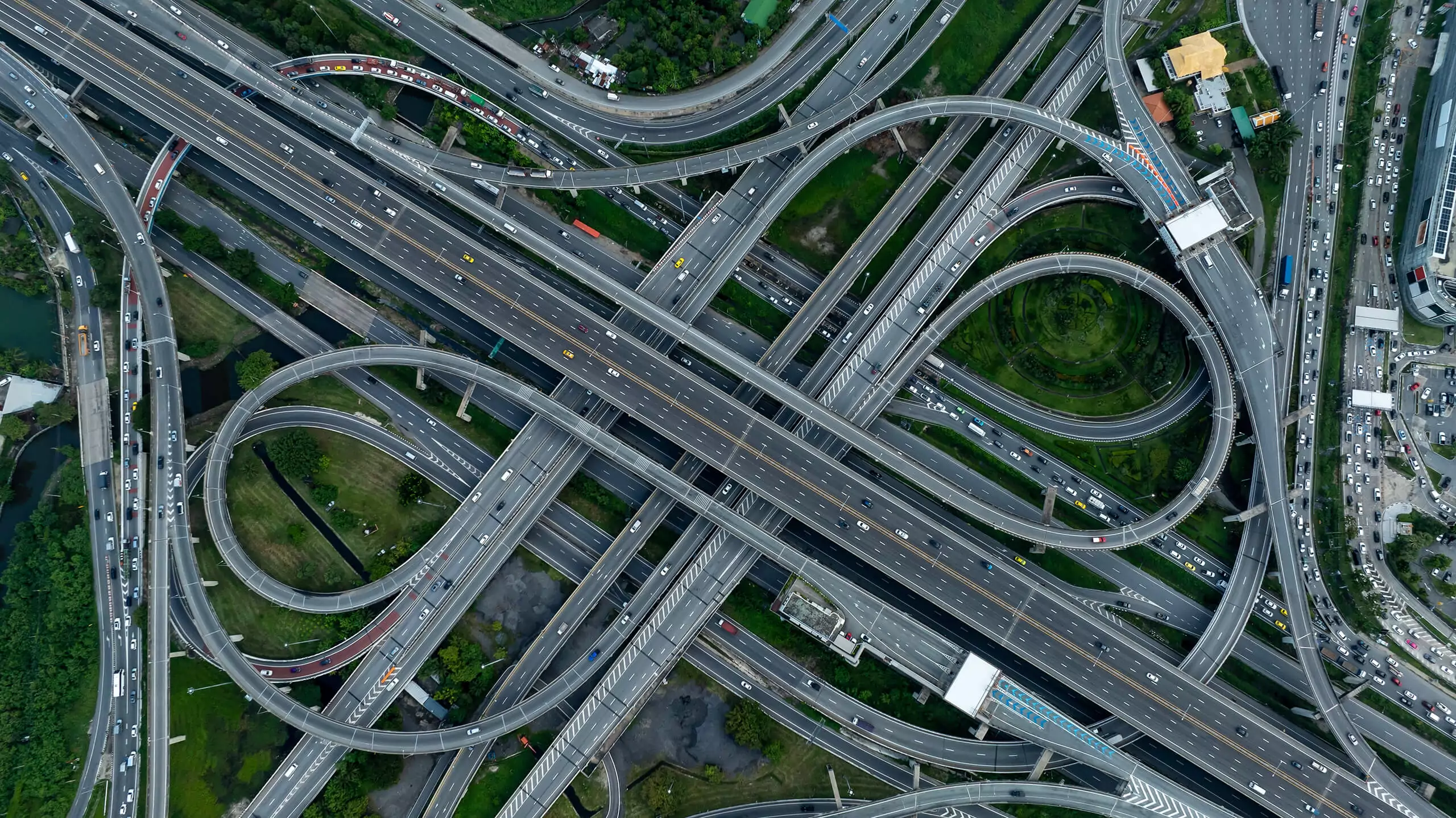 Autoroute vue d'en haut